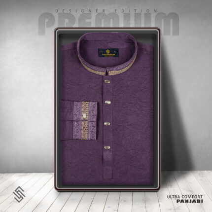 Premium Cuff Hata Panjabi Purpel