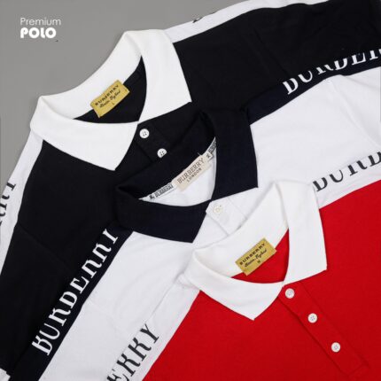 3 Pis Premium Polo Shirt Combo ( Marron , White , Black )